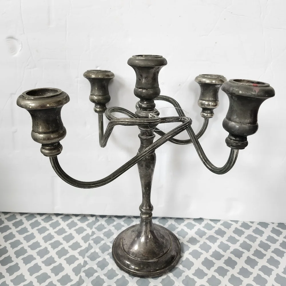 Silverplate Candelabra 5 Branch